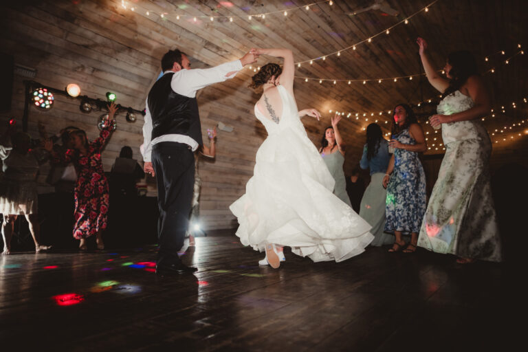 Wedding reception dancing